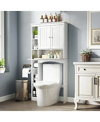 Over the Toilet Storage Cabinet Bathroom Storage Organizer with Toilet Paper Holder