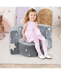 Kids Plush Couch with Machine Washable Flannel Cover Soft Sponge Padding