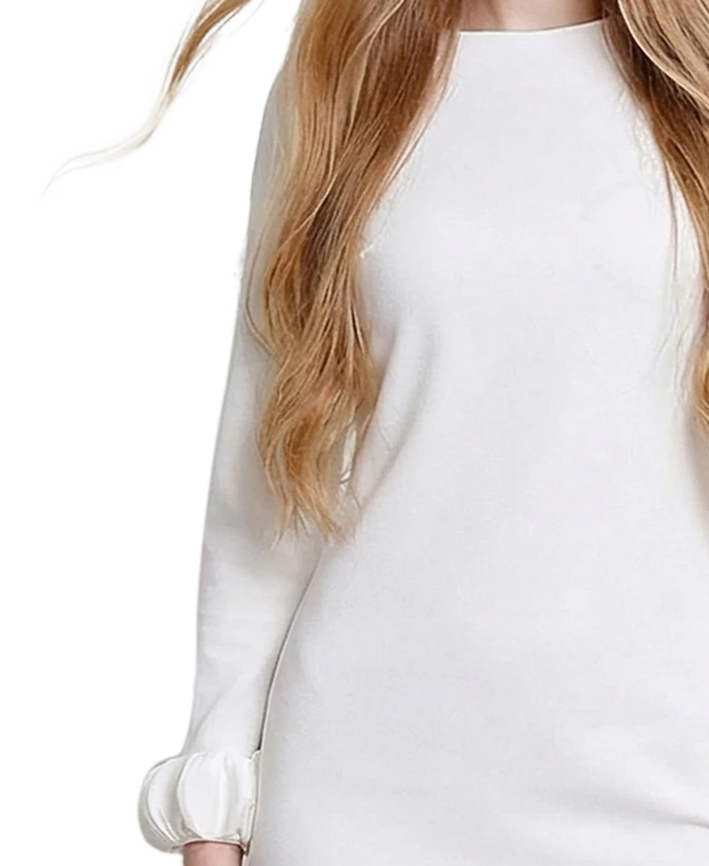 Ny Collection Women's Long Sleeve Scuba Dress