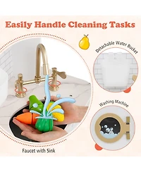 Mecale Children s Pretend Toy Kitchen Playset with Lights & Sounds, Interactive Fun