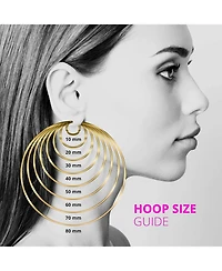 Curata Jewelry Solid 18k Yellow Gold Italian 28mm Puffed Graduated Oval Hoop Earrings