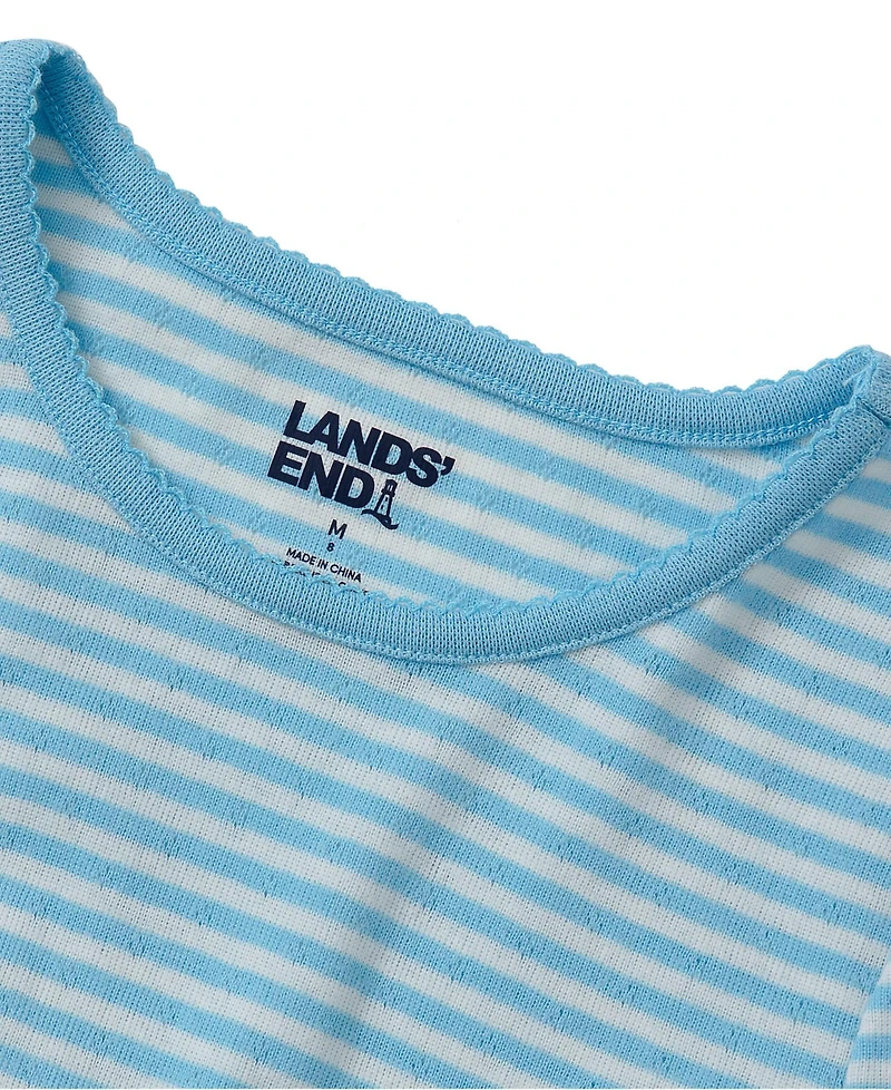 Lands' End Girls Short Sleeve Pointelle Knit Tee