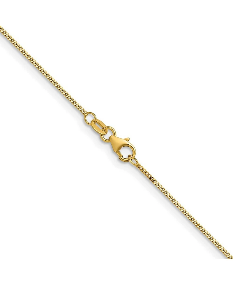 Solid 18k Yellow Gold Italian 1.2mm Thin Curb Chain Necklace - 16