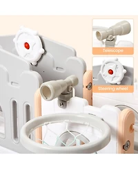 gaomon 8-In-1 Indoor Playground with Slide: Slide Playset, Includes Slide, Basketball Hoop, Climber