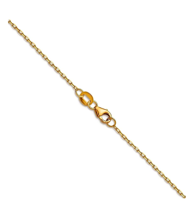 Curata Jewelry Solid 18k Yellow Gold Italian 1.15mm Diamond-Cut Open Elongated Cable Chain Necklace 16