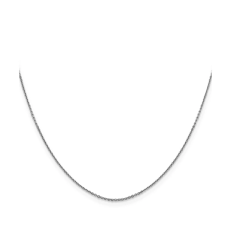 Curata Jewelry Solid 18k White Gold Italian Polished Cable Chain Necklace