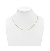 Curata Jewelry Solid 18k Yellow Gold Italian 1.2mm Thin Curb Chain Necklace