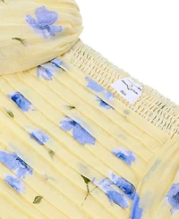 abercrombie kids Girls' Square Neck Puff Sleeve Dress