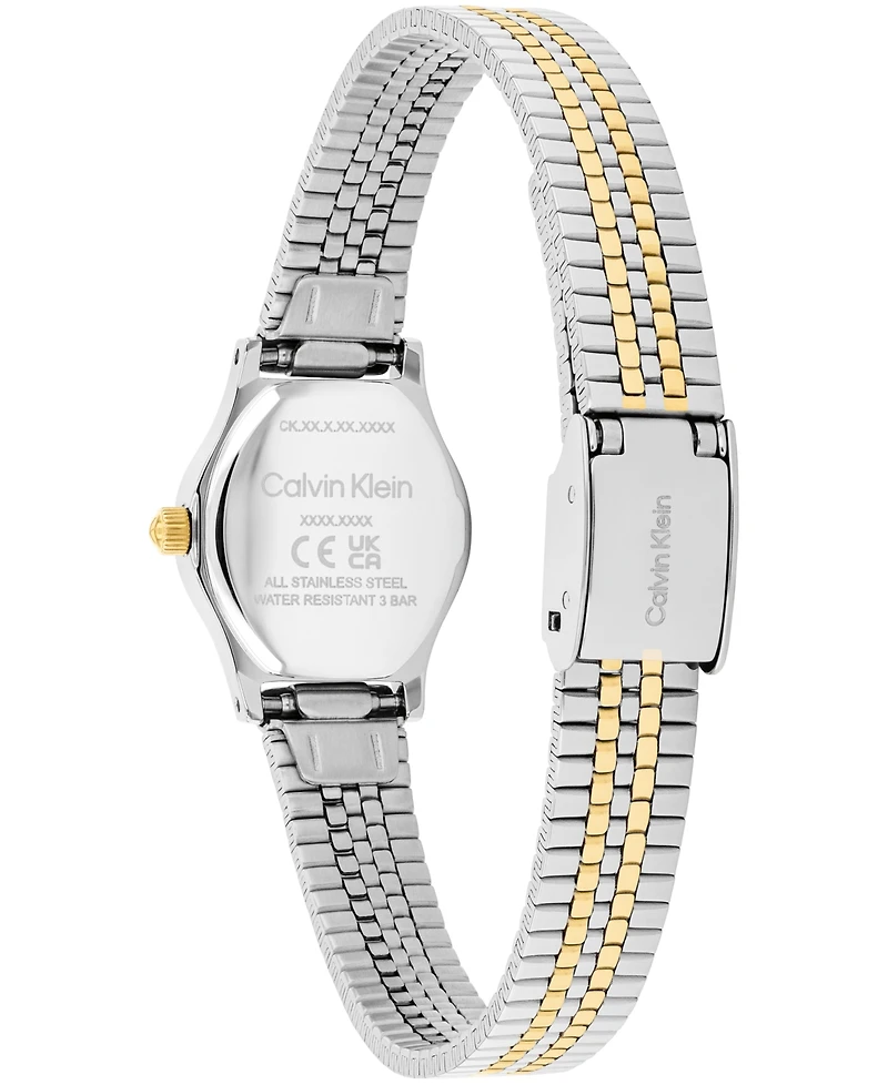 Calvin Klein Women's Ck Contemporary Two Tone Stainless Steel Bracelet Watch, 18mm