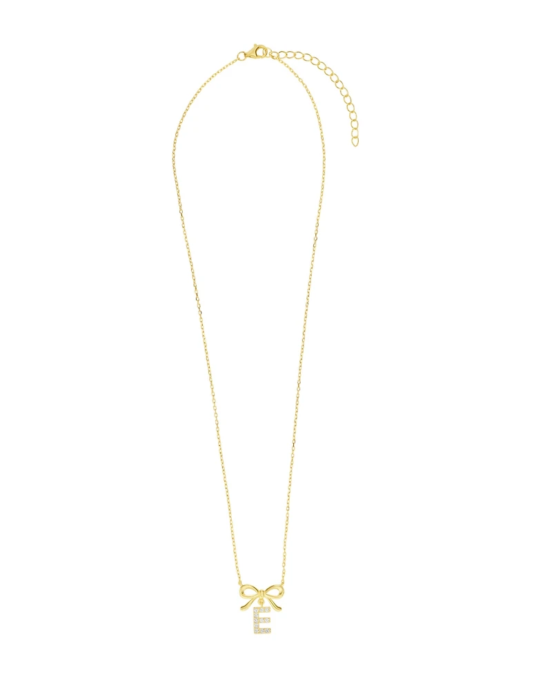 Macy's Gold Plated Bow Initial Necklaces