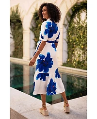 Yumi Women's Scattered Floral Shirt Dress