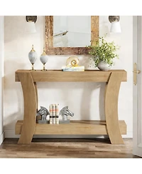 Tribesigns 47-Inch Console Table for Entryway, 2-Tier Farmhouse Wooden Sofa Table