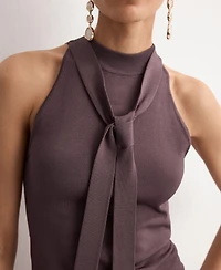 Mango Women's Halter-Neck Knitted Top