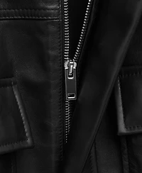 Mango Women's Leather Gathered Waist Parka