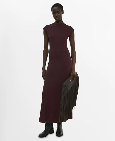 Mango Women's Perkins-Neck Knitted Dress