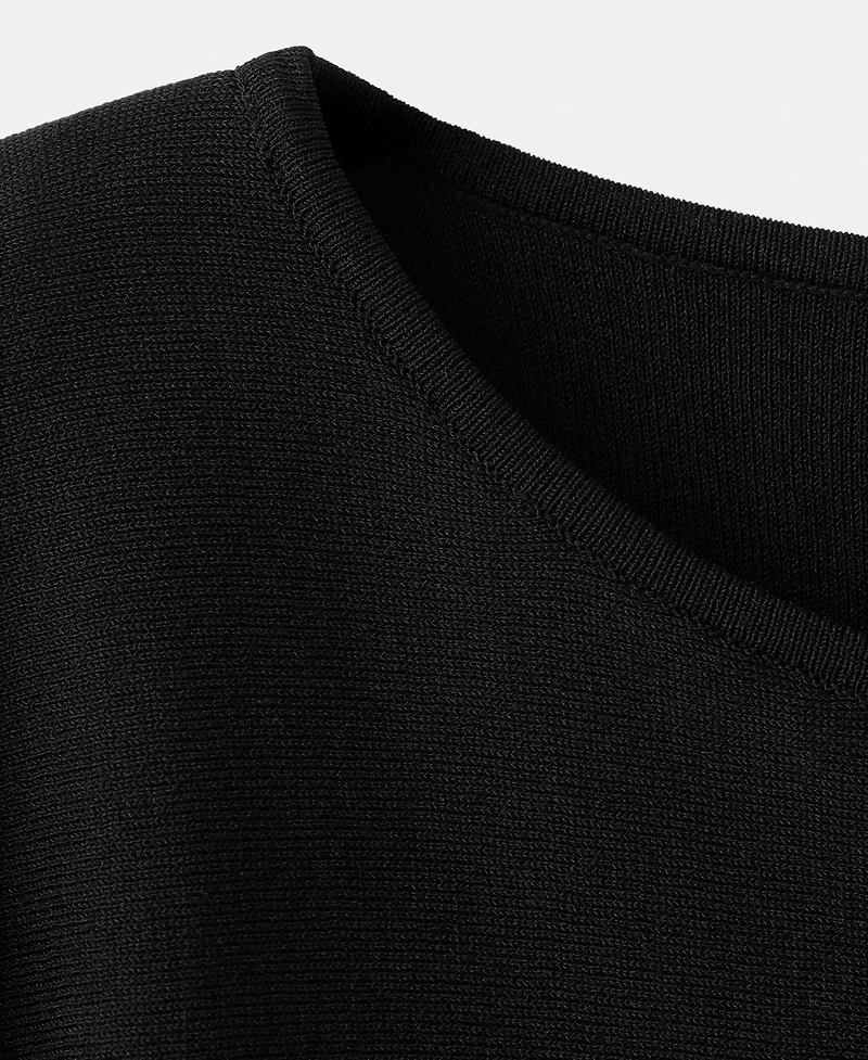 Mango Women's Round Neck Knitted Cape Top