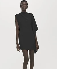 Mango Women's Short Asymmetrical Sleeve Dress