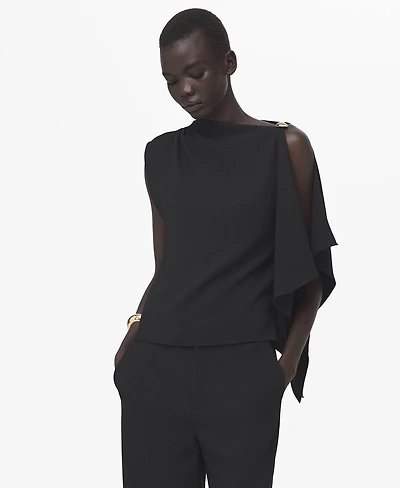 Mango Women's Asymmetrical Neckline Blouse