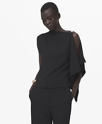 Mango Women's Asymmetrical Neckline Blouse