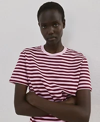 Mango Women's Striped Short-Sleeved T-Shirt