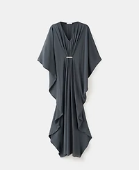 Mango Women's Three-Quarter Sleeves Draped Dress