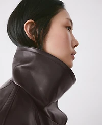 Mango Women's Maxi Lapels Faux-Leather Jacket