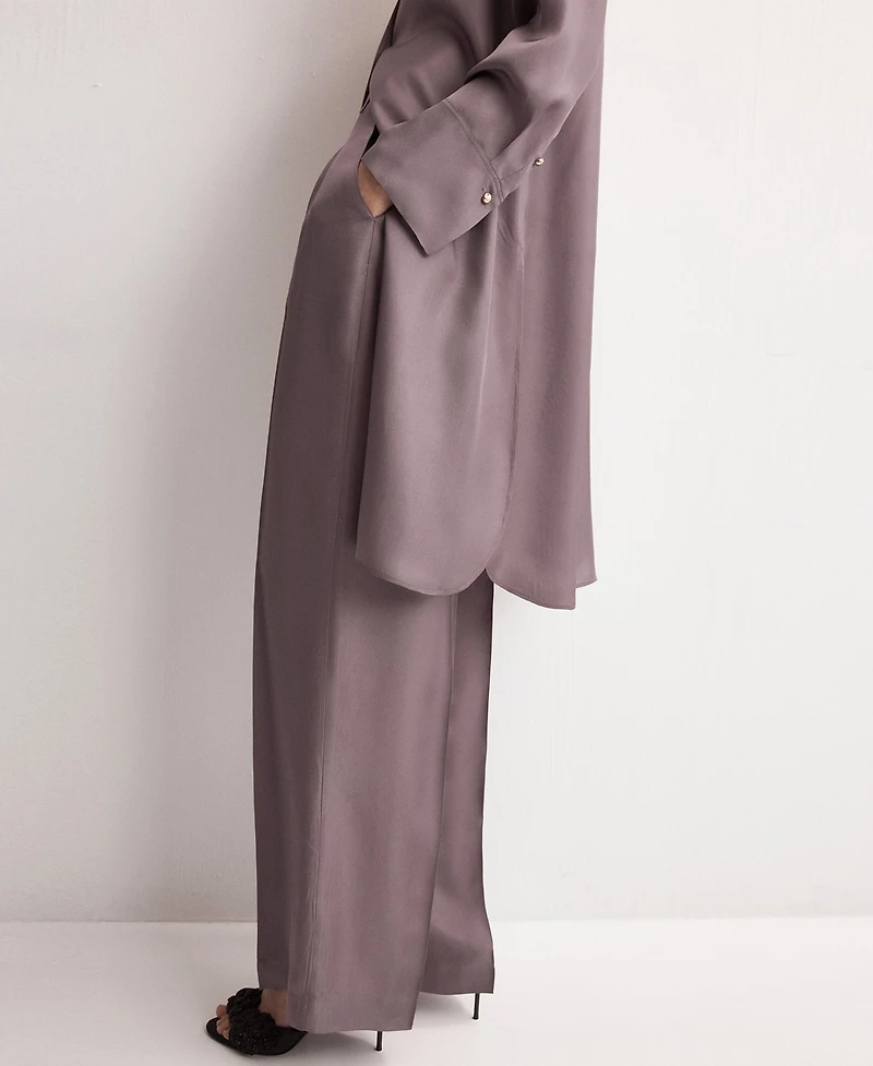 Mango Women's Straight Mid-Rise Pants