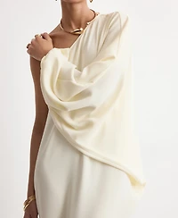 Mango Women's Puffed Sleeve Collared Dress