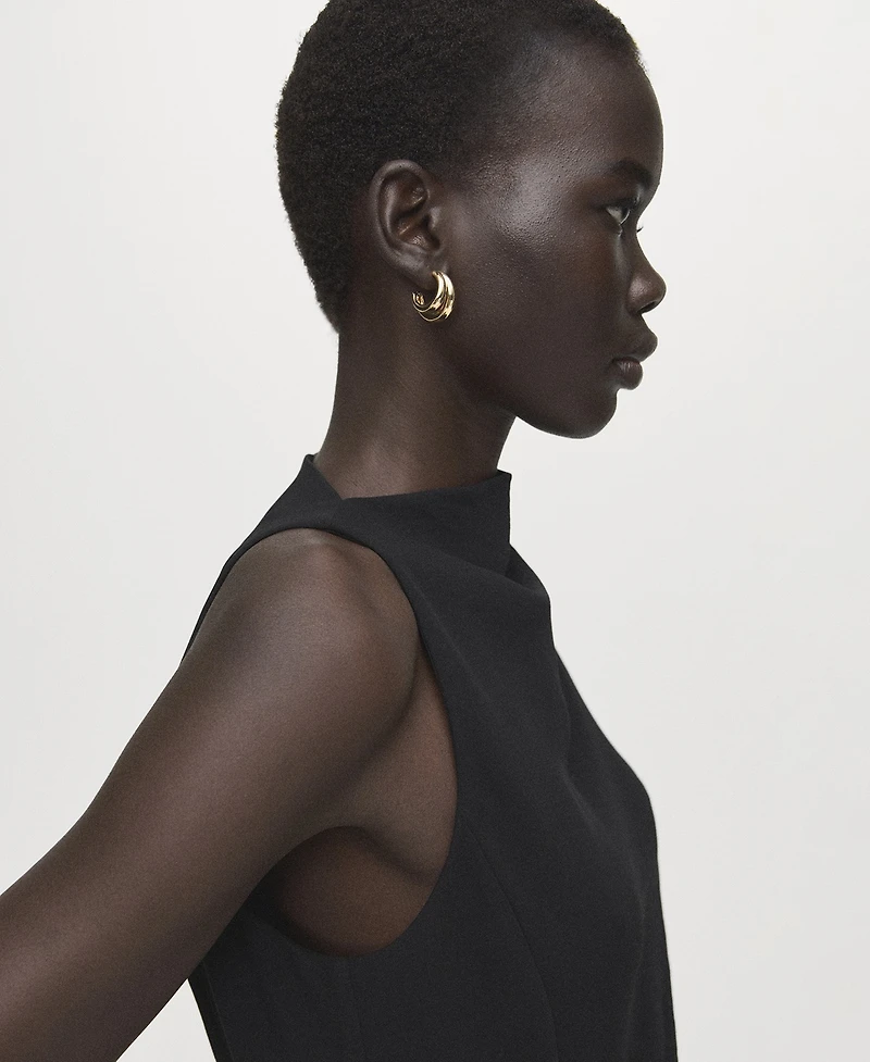 Mango Women's Short Asymmetrical Sleeve Dress