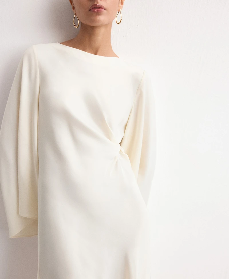 Mango Women's Ruched Satin Dress