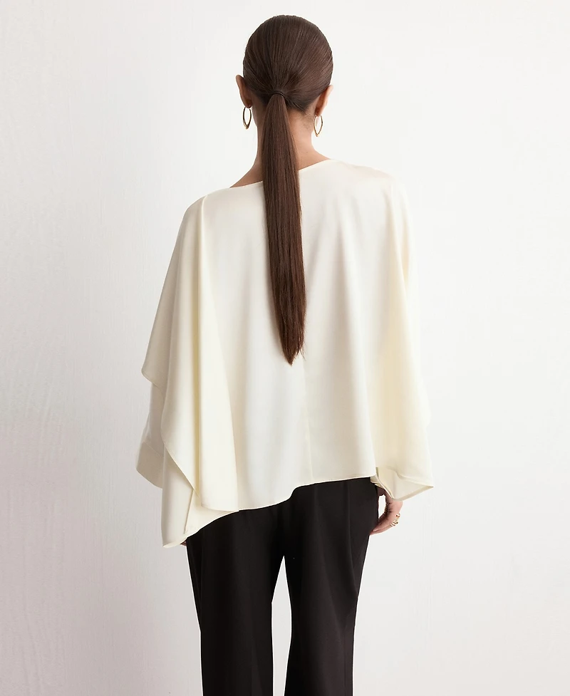 Mango Women's Ruched Satin Blouse