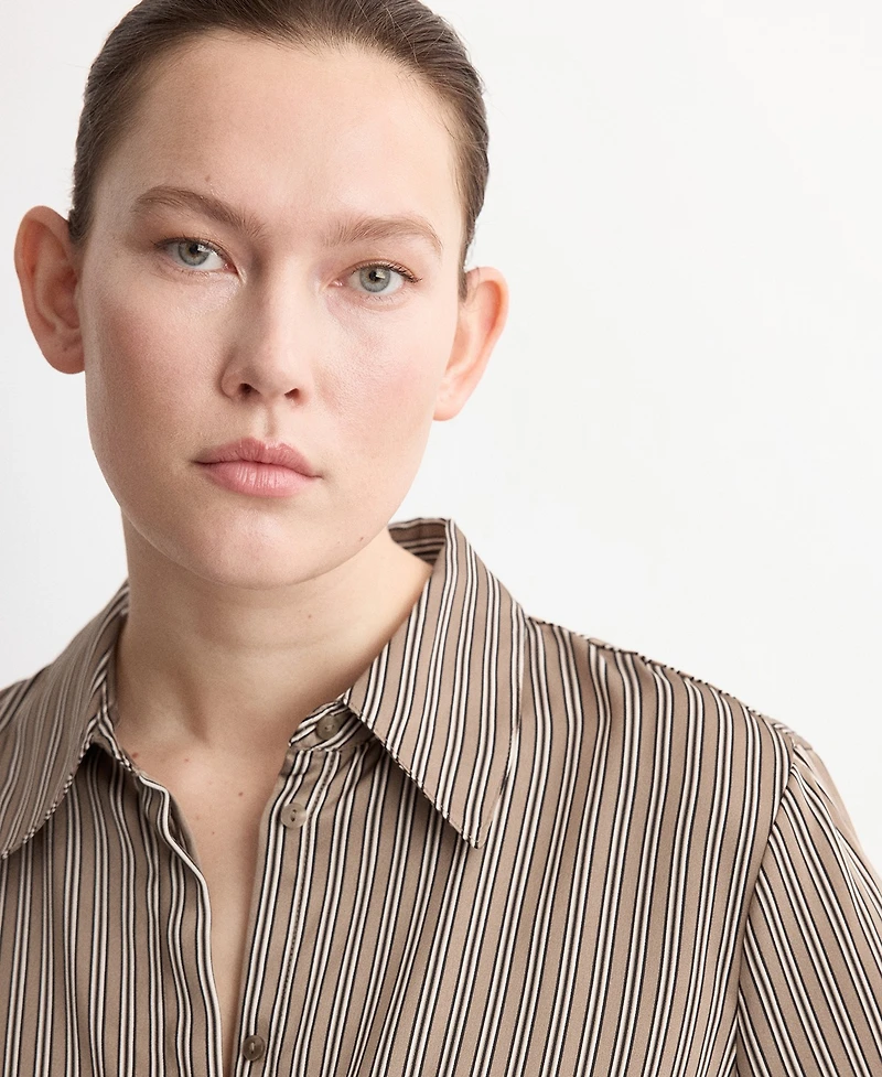 Mango Women's Satin Striped Shirt