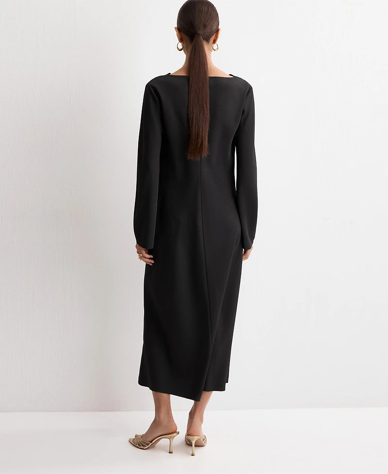 Mango Women's Draped Neck Dress