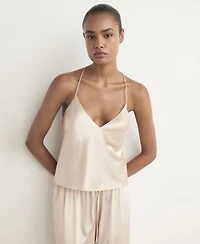 Mango Women's Silk Pajama Top