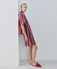 Mango Women's Short-Sleeve Striped Pajama Shirt