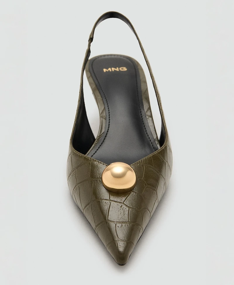 Mango Women's Croc-Leather Effect Shoes