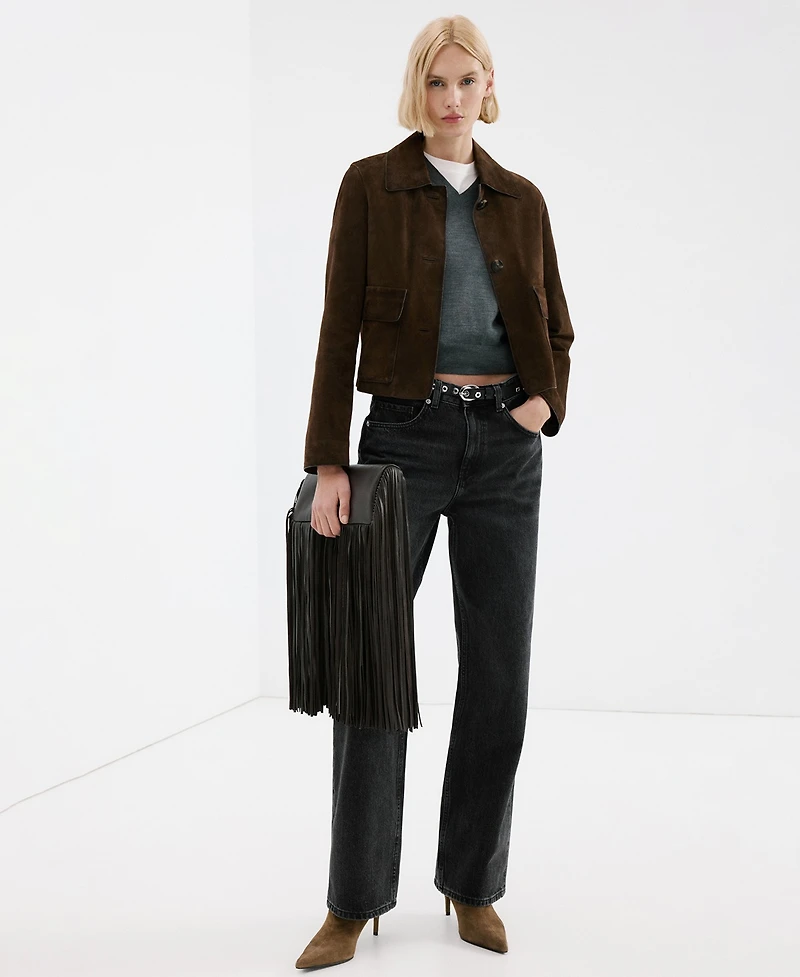 Mango Women's Straight Low-Waist Jeans