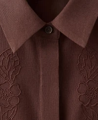 Mango Women's Embroidered Shirt Dress