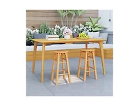 Slickblue Set of 2 Outdoor 24-Inch Wood Bar Stools with Footrest