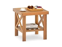Slickblue Small Space Outdoor Side Table with Built-In Storage Shelf