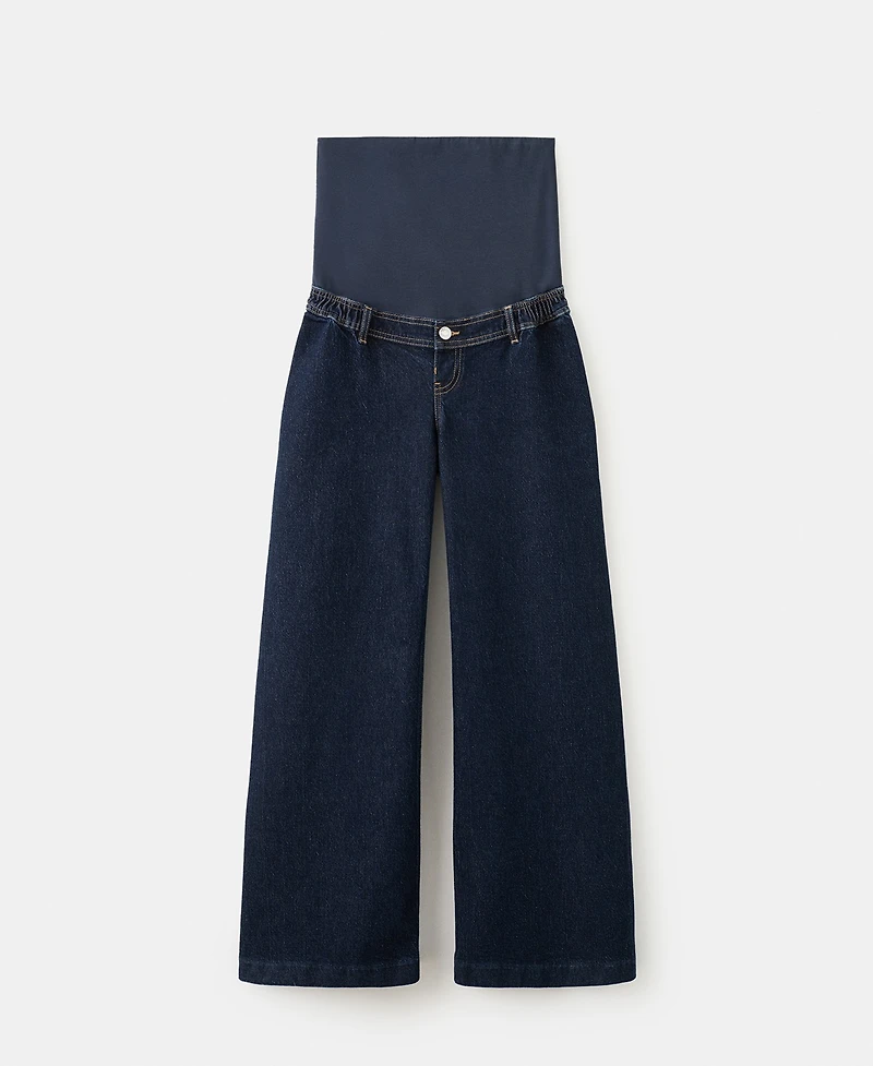 Mango Women's Wide Leg Maternity Jeans