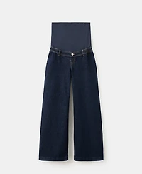 Mango Women's Wide Leg Maternity Jeans
