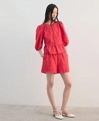 Mango Women's Floral Embroidered Shorts