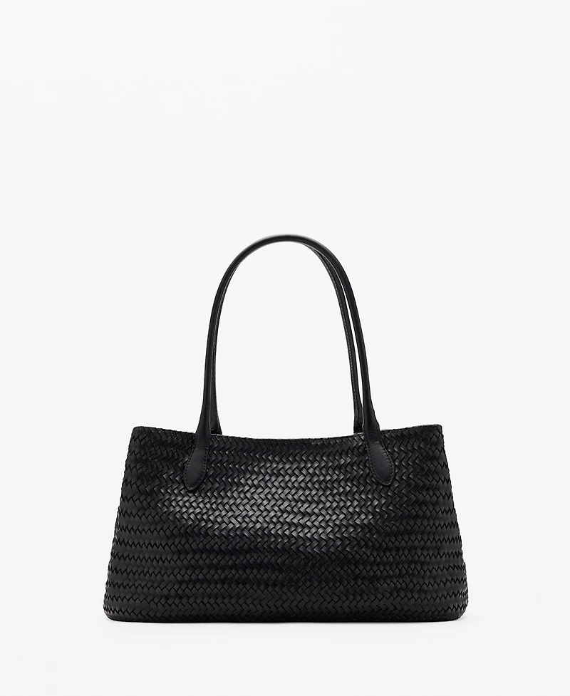 Mango Women's Braided Leather Bag