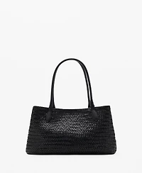 Mango Women's Braided Leather Bag