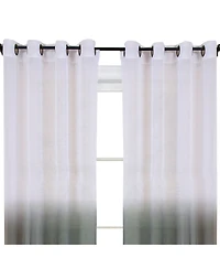 Kate Aurora Tropical Living Semi Matte Sheer Ombre Chic Grommet Top Window Curtains - 52 in. W x 84 L
