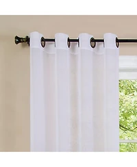 Kate Aurora Tropical Living Semi Matte Sheer Ombre Chic Grommet Top Window Curtains - 52 in. W x 84 L