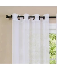 Kate Aurora Tropical Living Semi Matte Sheer Ombre Chic Grommet Top Window Curtains - 52 in. W x 84 L