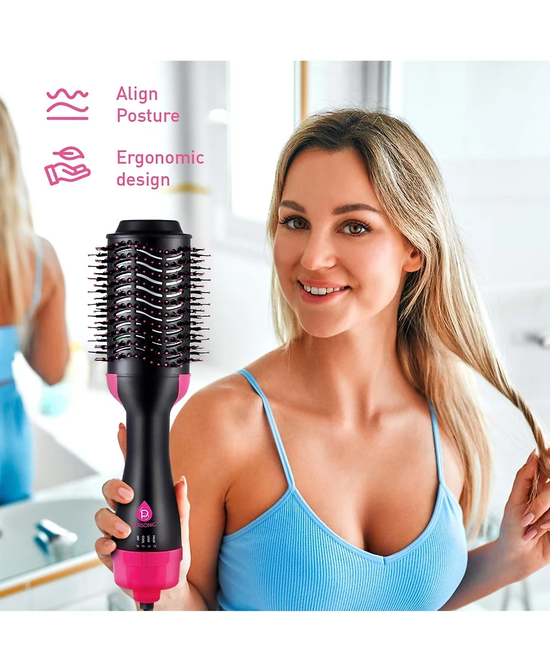 Pursonic Style-on-the-Go Bundle – Cordless Hair Straightener & One Step Volumizer Brush for Sleek, Voluminous Hair Anytime, Anywhere
