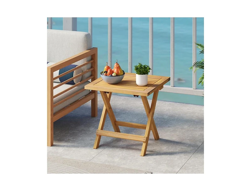 Slickblue Set of 2 Space-Saving Outdoor Folding Side Tables for Patio